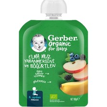 Gerber Organik Meyve Püresi 90 G Muz&yaban Mersini&böğürtlen (7'li Paket)