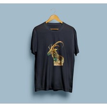 Oversize Geyik Tasarım Unisex T-Shirt