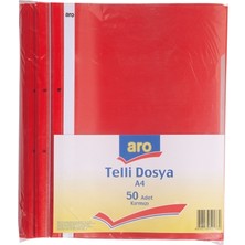 Aro Telli Dosya 50 Li Kırmızı (5'li Paket)