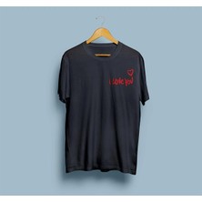 Oversize I Love You Yazılı Tasarım Unisex T-Shirt