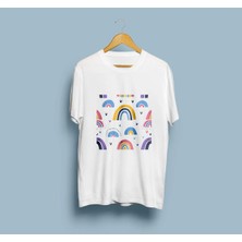 Oversize Premium Renkli Semboller Vektör Çizim Unisex T-Shirt