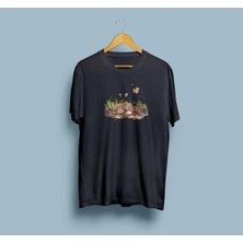 Oversize Toprak / Çiçek ve Tohumlar Tasarım Unisex T-Shirt