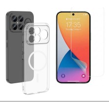 Tekno Grup Xiaomi Poco F8 Ultra Mika Kamera Korumalı M-Safe Şarj Özellikli Şeffaf Sert Pc London Kapak + Esnek Nano Ekran Koruyucu