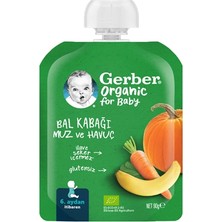 Gerber Organik Meyve Püresi 90 G Muz&havuç&balkabağı (5'li Paket)