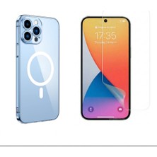 Tekno Grup Iphone 11 Pro Kılıf Mika Kamera Korumalı M-Safe Şarj Özellikli Şeffaf Sert Pc London Kapak + Esnek Nano Ekran Koruyucu
