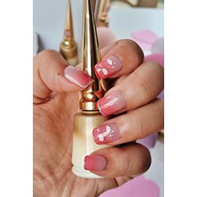 Easy Beauty 24 Adet Protez Görünümlü Takma Tırnak Seti Çift Taraflı Bant Törpü Portakal Çubuğu Hediye