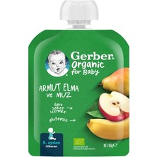 Gerber Organik Meyve Püresi 90 G Muz&elma&armut (8'li Paket)