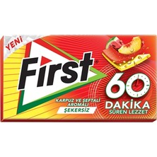 First 60 Dakika Sakız 27 G Karpuz&şeftali (8'li Paket)