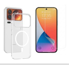 Tekno Grup Xiaomi 17 Pro Mika Kamera Korumalı M-Safe Şarj Özellikli Şeffaf Sert Pc London Kapak + Esnek Nano Ekran Koruyucu