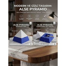 Alse 3D Piramit Kapaklı Kül Tablası - Gizli Dekoratif Küllük Rüzgar Geçirmez Modern Tasarım