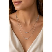 LES PETITES MAINS Silverglow Ince Zincir Kolye | Şık El Yapımı Bijuteri Kadın Kolyesi