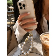 LES PETITES MAINS Iconic Incili Altın Telefon Askısı, Boncuklu Telefon Charmı ve Çanta Aksesuarı