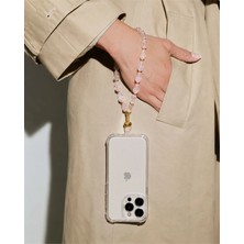 LES PETITES MAINS Iconic Beyaz Degradeli Telefon Askısı, Boncuklu Telefon Charmı ve Çanta Aksesuarı