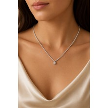 LES PETITES MAINS Drop Necklace Tek Taş Damla Kolye | Şık El Yapımı Bijuteri Kadın Kolyesi