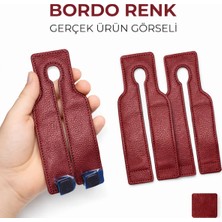 lawrenceshop 1 Adet Bordo Deri Araba Koltuk Arkası Çok Fonksiyonlu Telefon Tutucu Araç Içi Metal Kancalı Askı