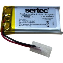 Die Grup Sertec 602035 3.7V 400MAH Li-Polymer Pil (DEVRELI/1.5A)
