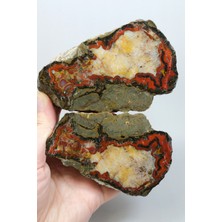 Healcrystal Kırmızı Hematit Şeritli Akik ile Sitrin Bölgesi, Karadeniz Akik