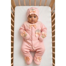 Waffle Baby Bebek Tulum Takımı 3 Parça Yenidoğan Şapkalı Eldivenli Erkek Kız Bebek Hastane Çıkışı Seti