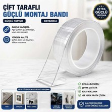 lawrenceshop 3 Metre Güçlü Çift Taraflı Nano Bant Şeffaf Yapıştırıcı Montaj Bandı