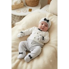 Waffle Baby Bebek Tulum Takımı 3 Parça Yenidoğan Şapkalı Eldivenli Erkek  Bebek Hastane Çıkışı Seti