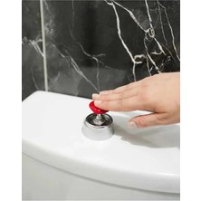 lawrenceshop 2 Adet Kırmızı Takma Tırnaklı Kadınlar Için Klozet Basma Buton Düğmesi Sifon Kalp Kapağı Kulpu