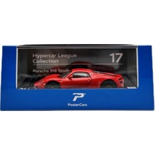 Poster Cars Hyper Car Porsche 918 Spyder - Guards Red - League Collection 1/64 Model Araba