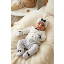 Waffle Baby Bebek Tulum Takımı 3 Parça Yenidoğan Şapkalı Eldivenli Erkek  Bebek Hastane Çıkışı Seti