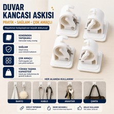 lawrenceshop 2 Adet Kendinden Yapışkanlı Duvar Kancası Askısı Güçlü Yaylı Çok Amaçlı Organizer Askı Banyo Mutfak Kablo Anahtarlık Askılığı