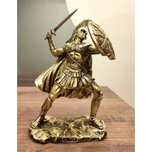 Antioch Art and Design Truva Savaşçısı Achilles Biblo 24 cm Özel Tasarım Dekoratif Heykel Ev ve Ofis Dekoru Hediyelik