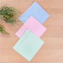 Die Grup Açık Mavi, Açık Pembe ve Su Yeşili 13X18 cm Standart Zarf Seti, 6 Adet
