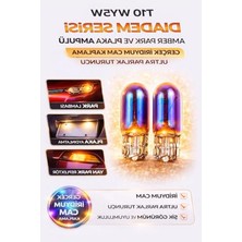 Die Grup T10 WY5W Diadem Serisi Amber Park ve Plaka Ampulü, Gerçek Iridyum Cam Kaplama, Ultra Parlak Turuncu