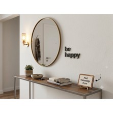 OZN 3D Tasarım Dekoratif Duvar Yazısı 'be happy' Allerta Font (8 Cm)- Siyah