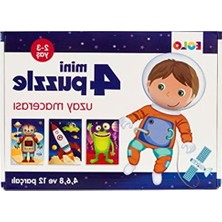 Die Grup Uzay Temalı 4 Mini Puzzle Eğlenceli Oyun Seti