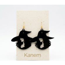 Kanem3D Hallowen Cadı ve Kedi Küpeler