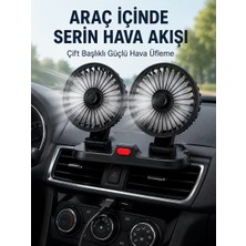 Cm Store Ayarlanabilir Çift Başlıklı Sessiz Araç Içi Vantilatör