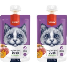 Wanpy Ördek & Bal Kabak Kedi Et Ezmesi Kedi Ödül Maması 90 gr x 2 Adet