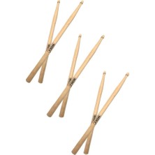 Belirtilmemiş MAPLE-100-5A-3X Ahşap Akça Ağaç Bateri Baget Davul Bageti 5A Drumsticks (3 Çift)