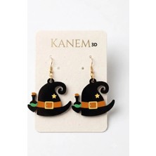 Kanem3D Cadı Şapkası Halloween Cadılar Bayramı Küpeleri Hafif