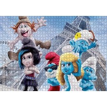 Die Grup Ahşap Puzzle Yapboz, Eyfel Kulesi ve Şirinler Temalı 1000 Parça