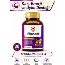 Vitasent Vitamin Magcomplex 4 – Magnezyum Sitrat, Malat, Taurat & Oksit ile Kas, Enerji ve Uyku Desteği