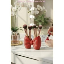 Belirtilmemiş Makyaj Fırçalık Organizer Plastik Fiyonk Tasarım Dekoratif Çok Amaçlı Organizer Kırmızı 10 x 10