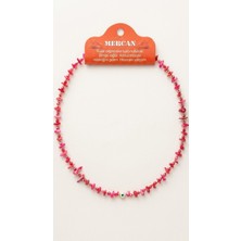 Ceyyiz Kadın Doğal Mercan Taşlı Nazar Boncuklu Kolye - 45 cm Pembe Mercan Taşı Şifalı Takı