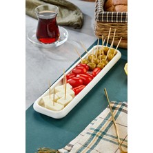 Empressco Şık Porselen Uzun Sunum ve Meze Tabağı 28X7,5 cm