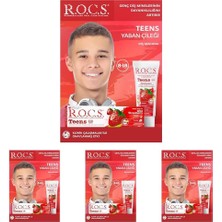 Belirtilmemiş R.o.c.s. Teen 8-18 Yaş Yaban Çileği Tadında Macunu 1 Paket(1 x 74 G) (4 Paketi)