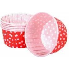 Empressco Kırmızı Puantiyeli Muffin Pet Kapsül 50 Adet 50X39 mm