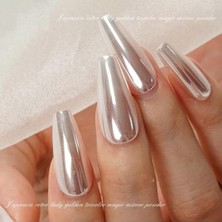 Belirtilmemiş Aurora Inci Beyazı Ayna Tırnak Tozu Krom Sürtünme Pigment Tozu Holografik