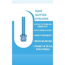 Belirtilmemiş Mov Glitter Eyeliner, Renk, Suya Tere Dayanıklı, Uzun Süre Kalıcı, Parlak Simli, Ince Uç