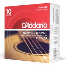 Belirtilmemiş D'addario Çelik Teller Western Gitar, Yüksek Kalitede Tel Markaları | EJ17-10P | Fosfor B
