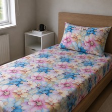 Freyja Home %100 Pamuk Tek Kişilik Çarşaf Takımı | Pastel Çiçek Rüyası
