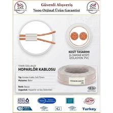 Trendhomm 2x0,75 Bitişik Hoparlör Tesisat Kablosu - Beyaz - 8 Metre